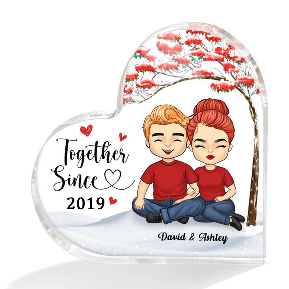 Together Since - Personalized Couple Heart Acrylic Plaque