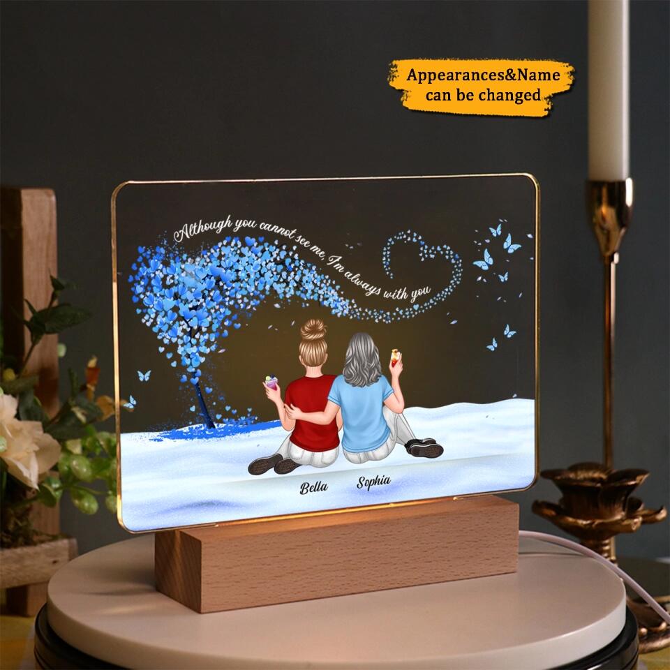 Mother and Daughter, Home is Where You Are - Family Personalized Rectangle Shaped 3D LED Light - Gift For Mom