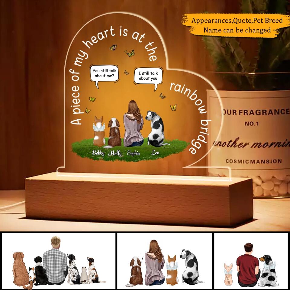 I Still Talk About You - Memorial Personalized Heart Shaped 3D LED Light - Sympathy Gift For Pet Lovers