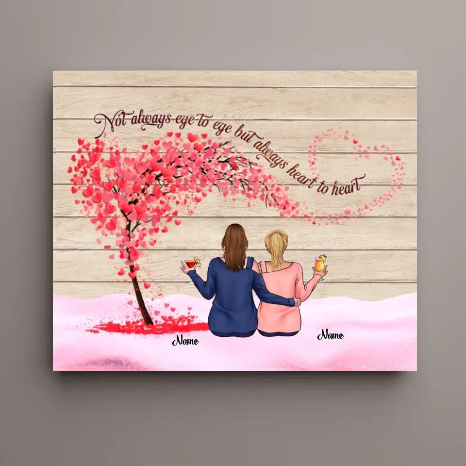 Personalized Mother&Daughter Memorial Canvas Ornament - Gift For Family