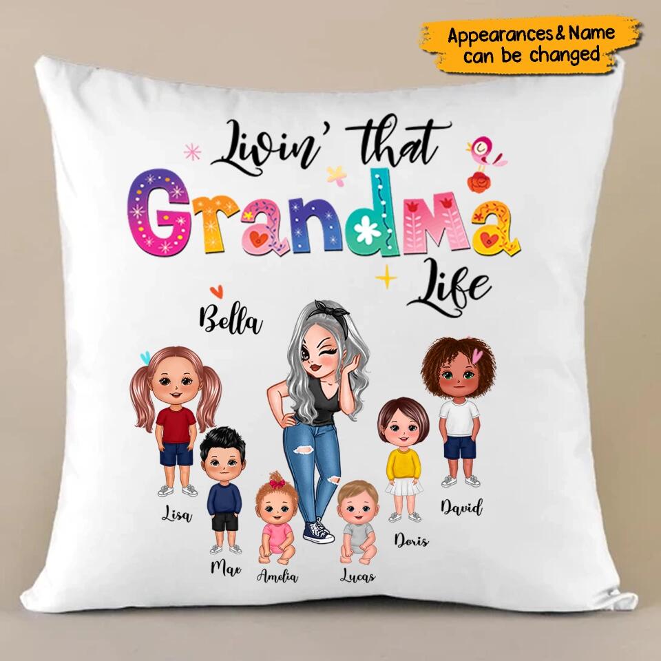 Livin‘ That Grandma Life Personalized Pillow Gift For Grandma