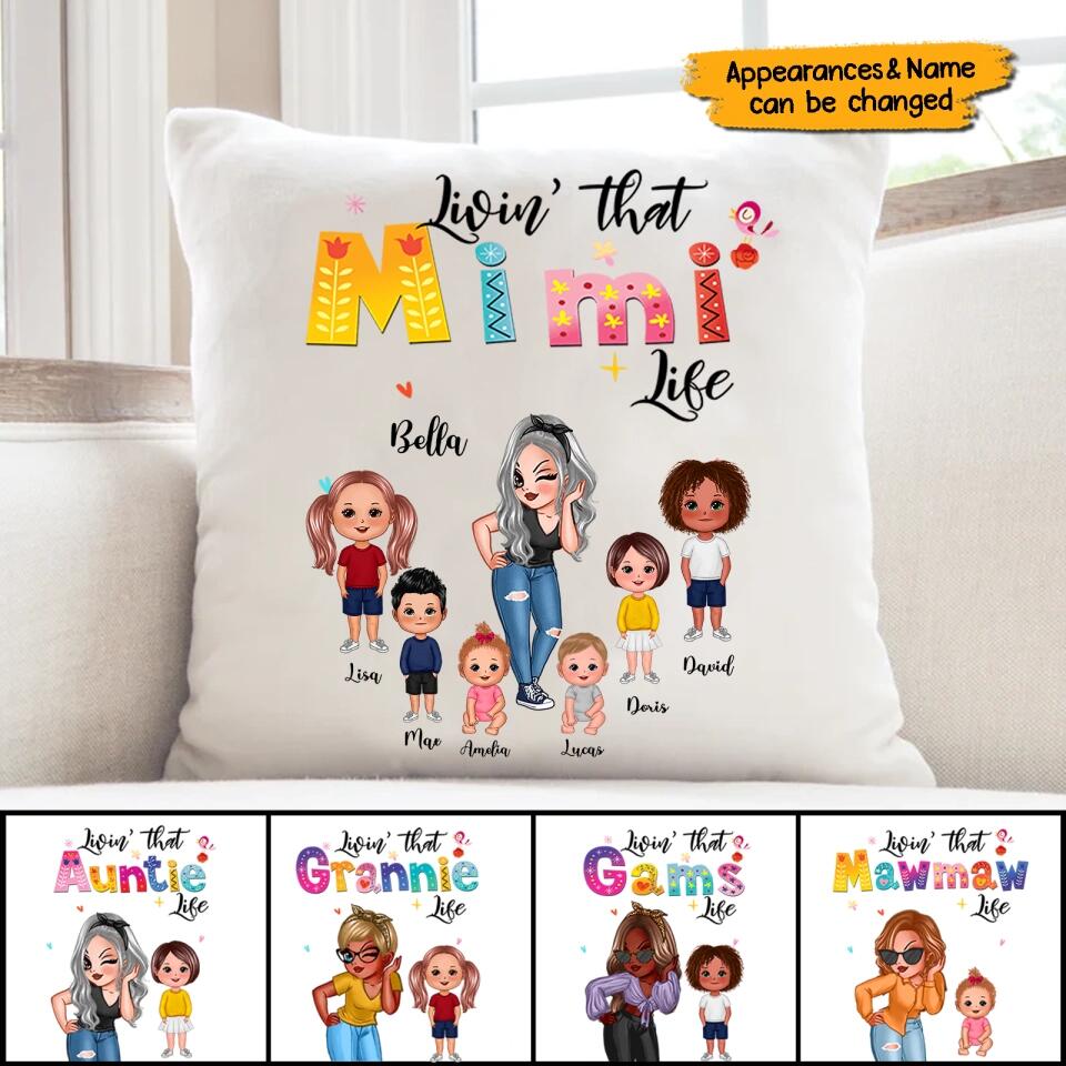 Livin‘ That Grandma Life Personalized Pillow Gift For Grandma