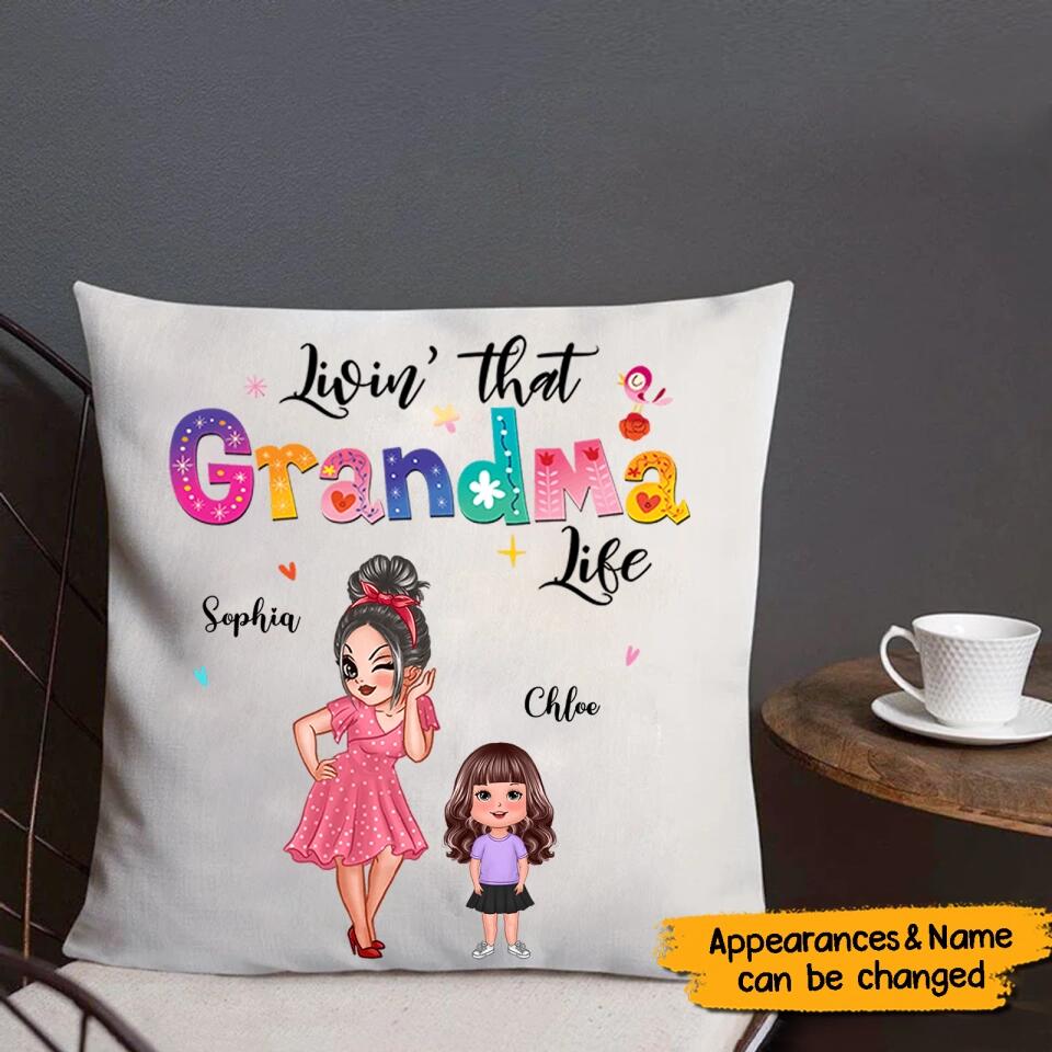 Livin‘ That Grandma Life Personalized Pillow Gift For Grandma