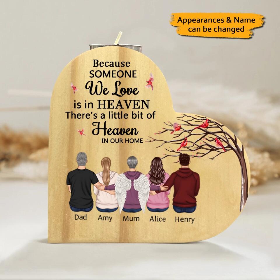 Someone We Love Is In Heaven - Memorial Personalized Candle Holder - Gift For Family