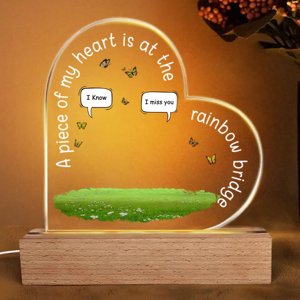 I Still Talk About You - Memorial Personalized Heart Shaped 3D LED Light - Sympathy Gift For Pet Lovers