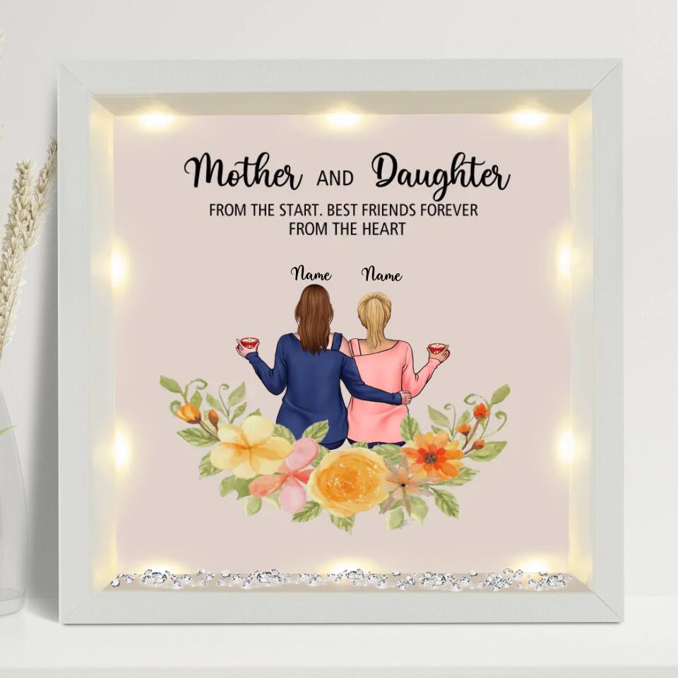 Mother & Daughters - Personalized  Light-Up Frame - Gift for Mom