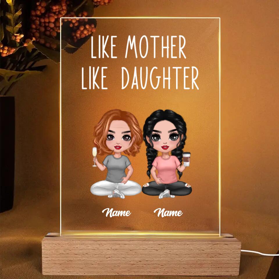 Like Mother Like Daughters - Personalized Acrylic LED Lamp Night Light - Gift For Mom