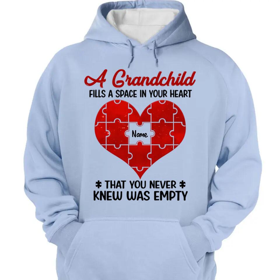 Grandchildren Fill Spaces In Grandma Heart Personalized Shirt