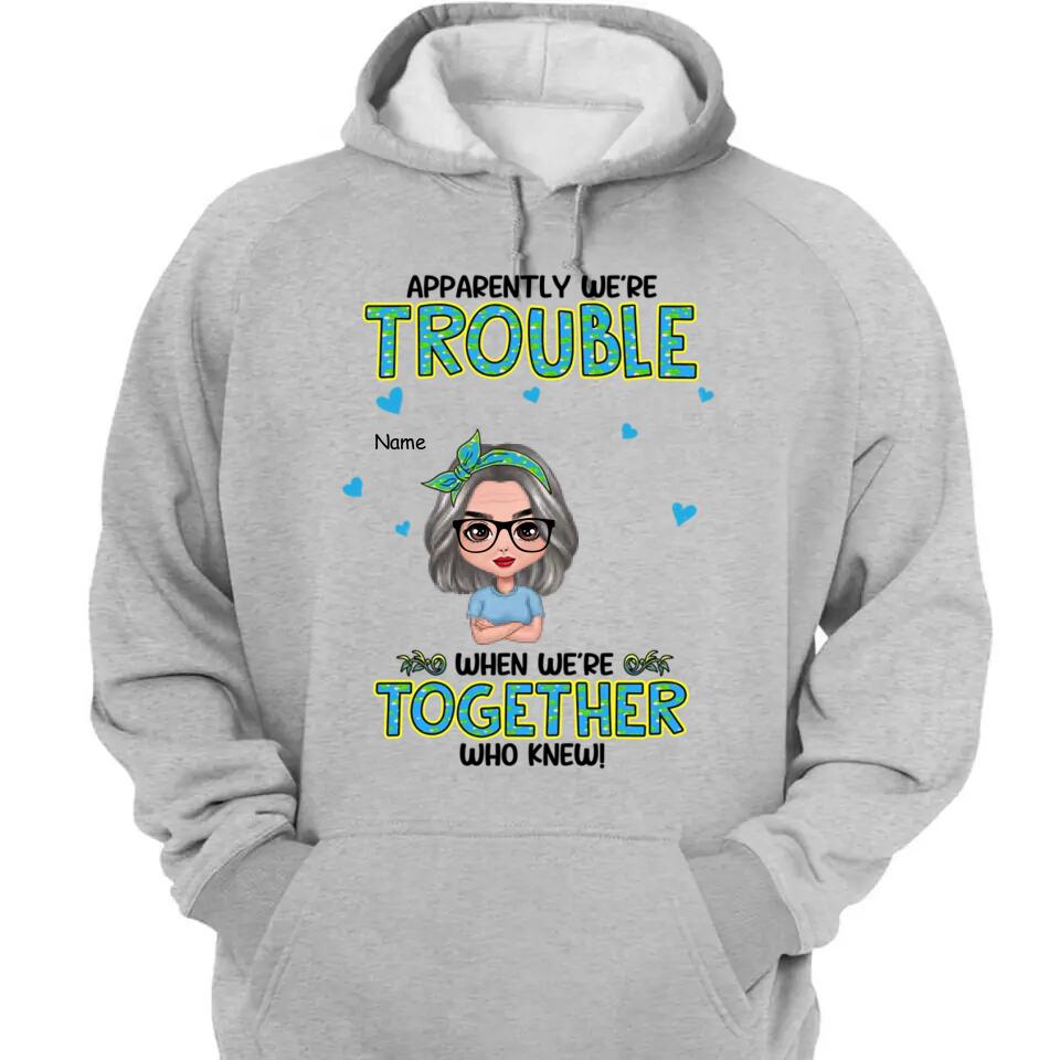 Get In Trouble Doll Grandma With Grandkids Personalized Shirt,Gift For Grandma