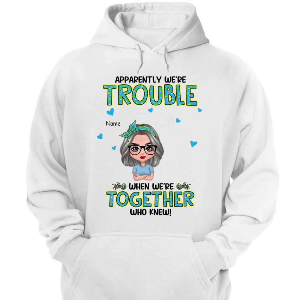 Get In Trouble Doll Grandma With Grandkids Personalized Shirt,Gift For Grandma