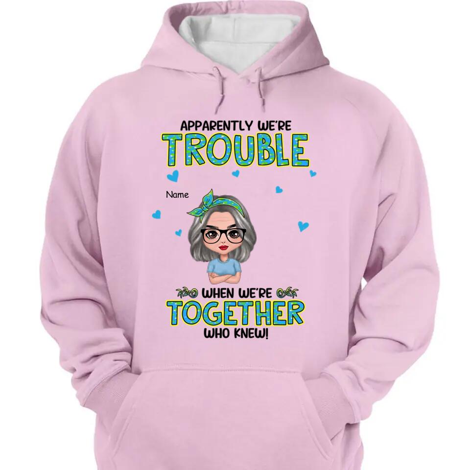 Get In Trouble Doll Grandma With Grandkids Personalized Shirt,Gift For Grandma