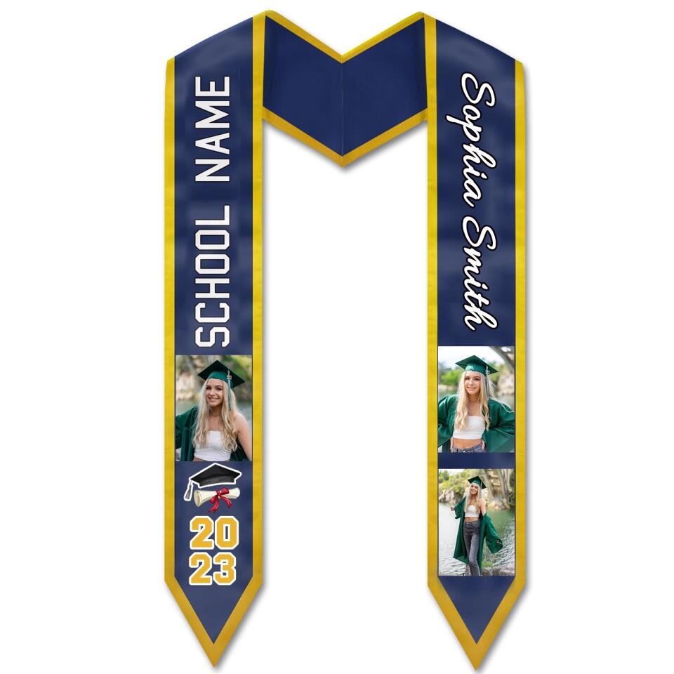 Class Of 2023 So Done - Personalized Custom Graduation Stole - Upload Image, Graduation Gift