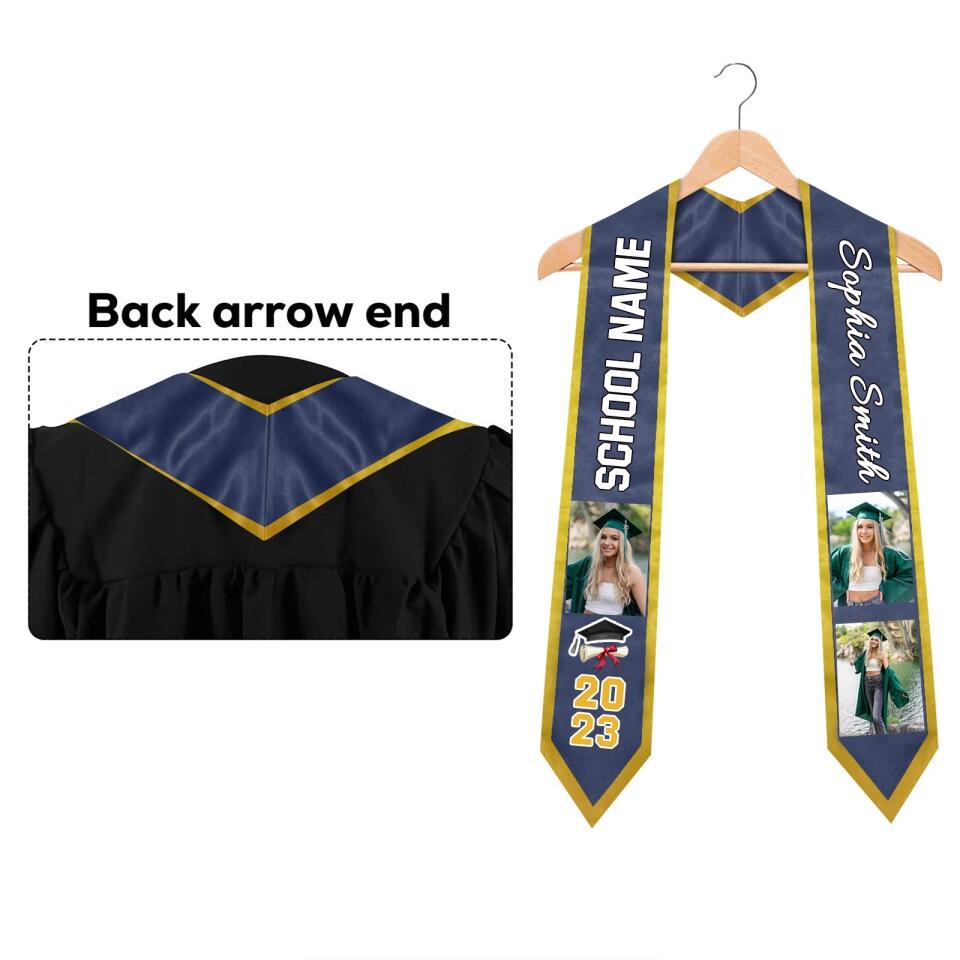 Class Of 2023 So Done - Personalized Custom Graduation Stole - Upload Image, Graduation Gift