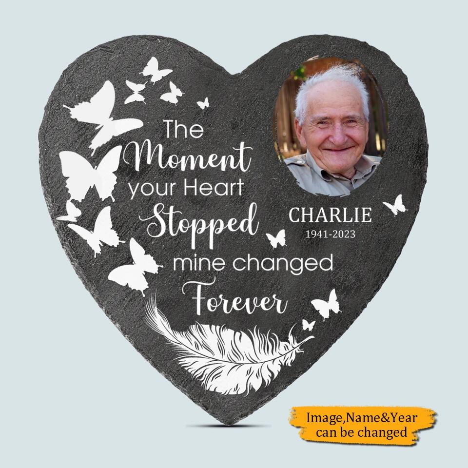 Your Wings Were Ready But My Heart Was Not - 
 Personalized Heart Memorial Stone