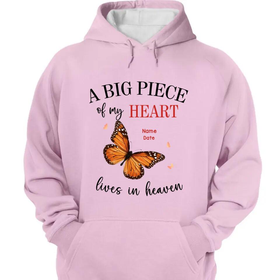 A Big Piece Of My Heart Lives In Heaven - Personalized T-shirt