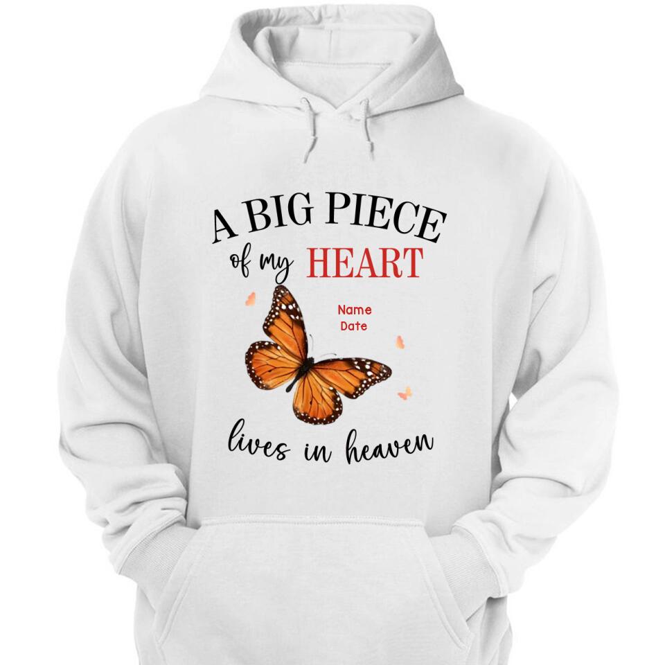 A Big Piece Of My Heart Lives In Heaven - Personalized T-shirt