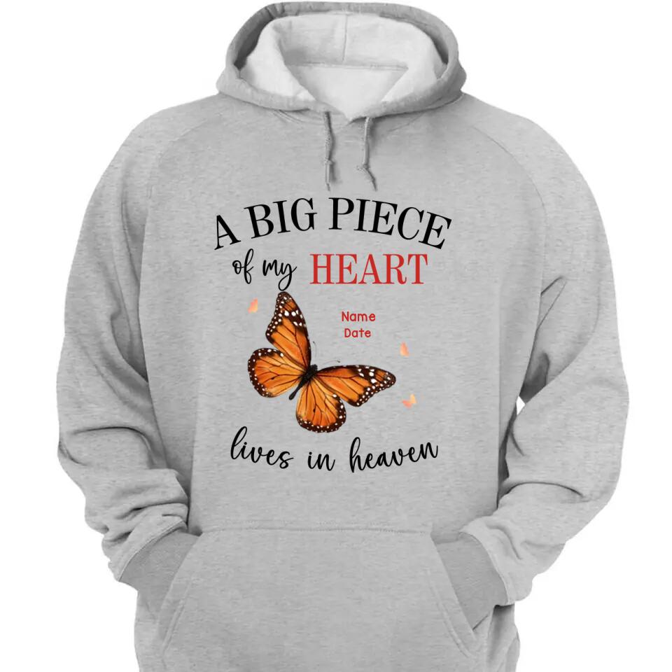 A Big Piece Of My Heart Lives In Heaven - Personalized T-shirt