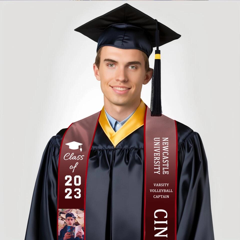 Class of 2023 - Custom Photo Personalized Graduation Stole - Graduation Gift