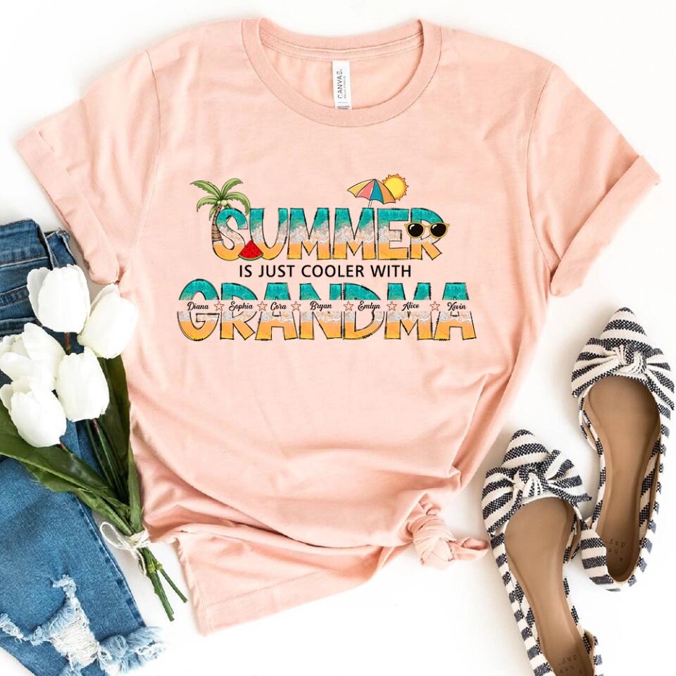 Summer Is Just Cooler With Grandma - Personalized Grandma T-Shirt, Hoodie - Summer Gift