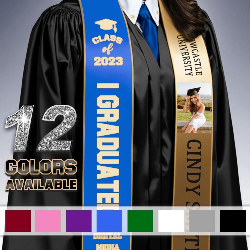 Class of 2023 - Custom Photo Personalized Graduation Stole - Graduation Gift