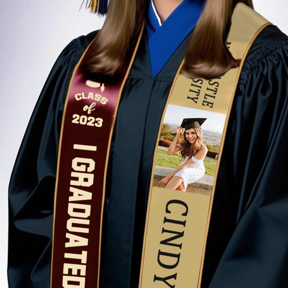 Class of 2023 - Custom Photo Personalized Graduation Stole - Graduation Gift