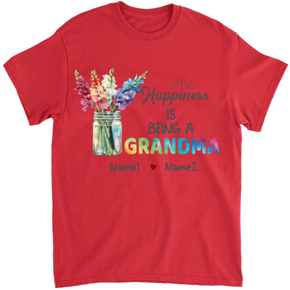 Happiness Is Being A Grandma  - Personalized Grandma T-Shirt, Hoodie - Summer Gift