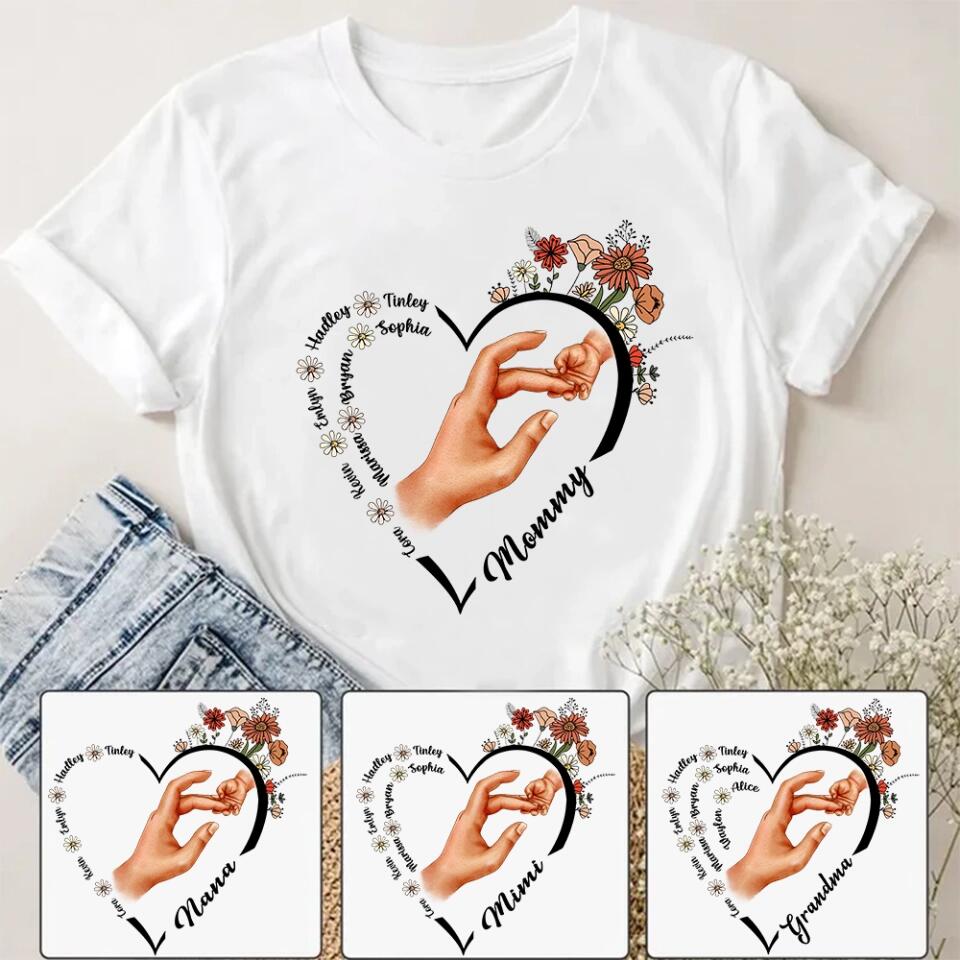 Grandma and Grandkids - Personalized Grandma T-Shirt, Hoodie - Best Gift for Mom