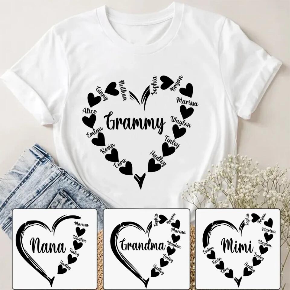 Grandma and Grandkids, Personalized Grandma T-Shirt, Hoodie - Best Gift for Mother's Day