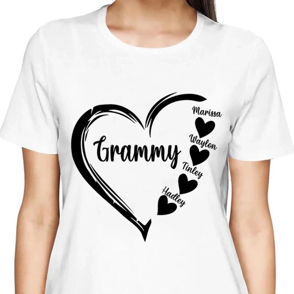 Grandma and Grandkids, Personalized Grandma T-Shirt, Hoodie - Best Gift for Mother's Day