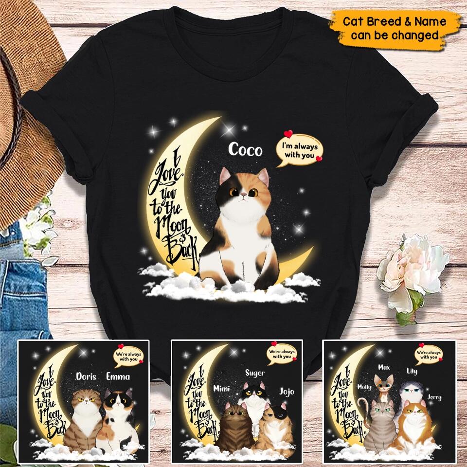 I Love You To The Moon And Back Cat Personalized Shirt,Mother's Day Gift for Cat Lovers