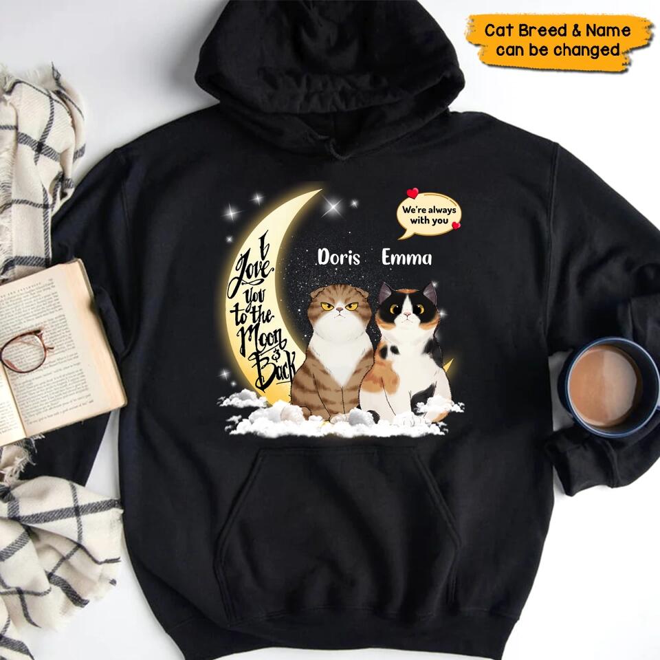 I Love You To The Moon And Back Cat Personalized Shirt,Mother's Day Gift for Cat Lovers