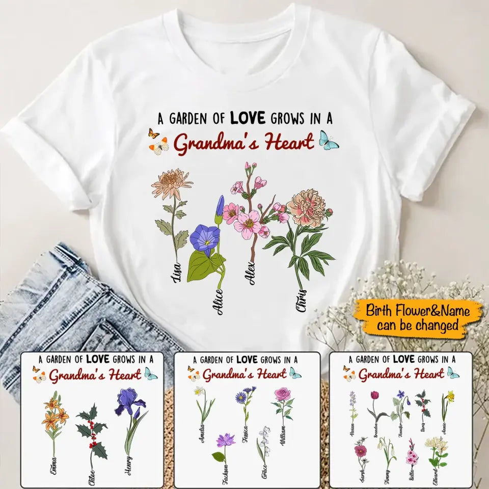 Garden Of Love - Personalized Shirt - Loving, Birthday Gift For Grandma, Grandmother