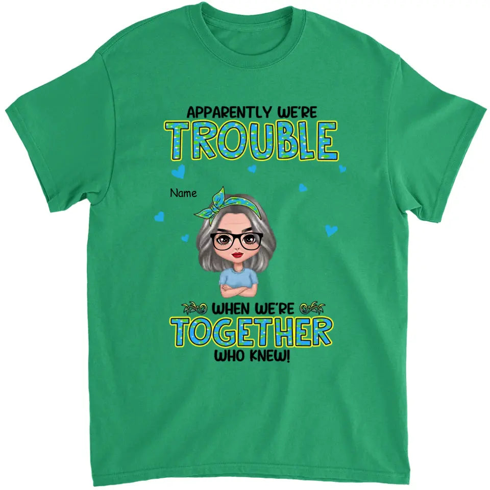 Get In Trouble Doll Grandma With Grandkids Personalized Shirt,Gift For Grandma