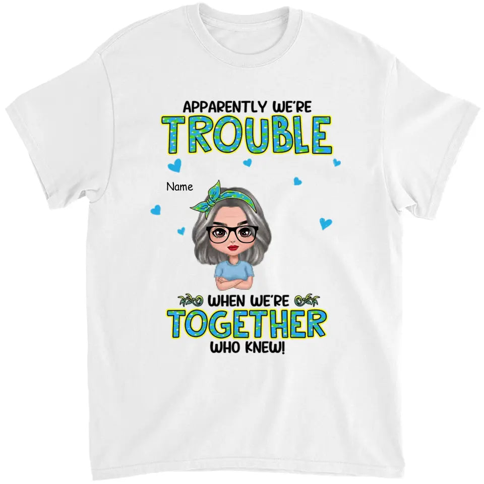 Get In Trouble Doll Grandma With Grandkids Personalized Shirt,Gift For Grandma