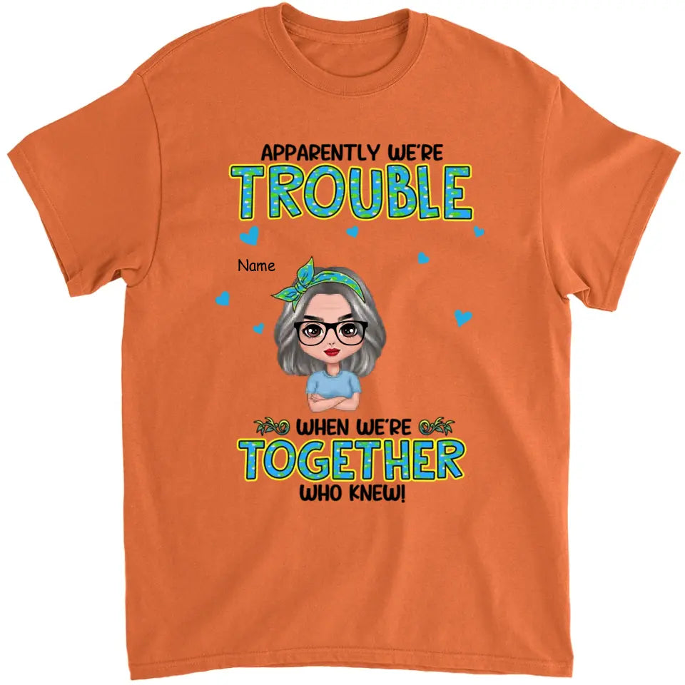 Get In Trouble Doll Grandma With Grandkids Personalized Shirt,Gift For Grandma