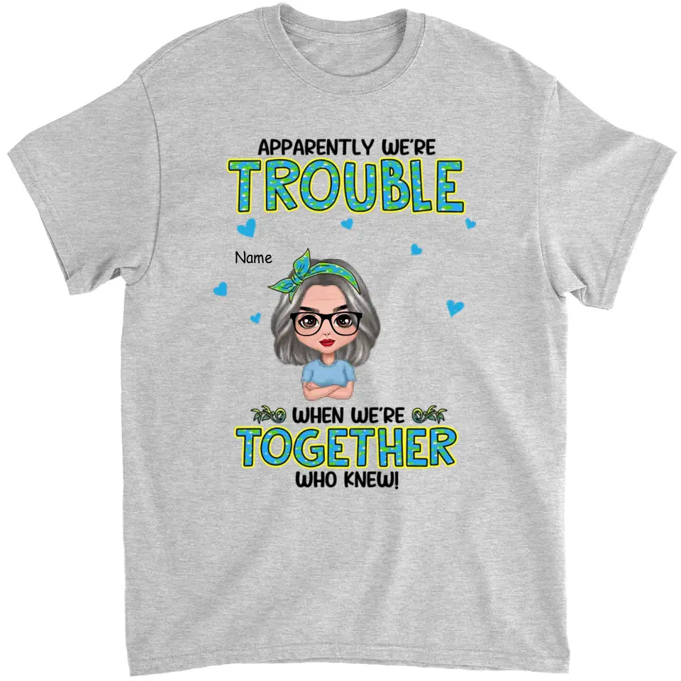 Get In Trouble Doll Grandma With Grandkids Personalized Shirt,Gift For Grandma