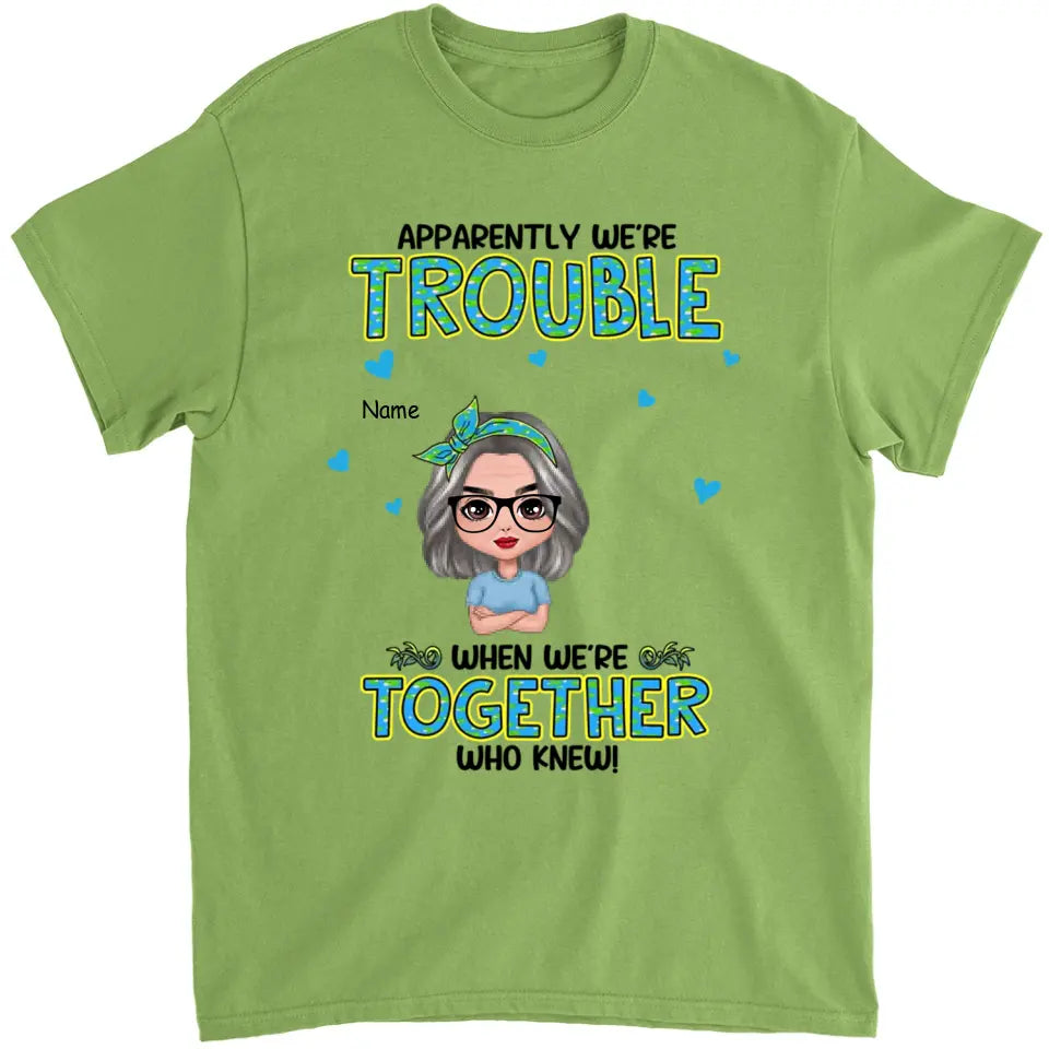 Get In Trouble Doll Grandma With Grandkids Personalized Shirt,Gift For Grandma