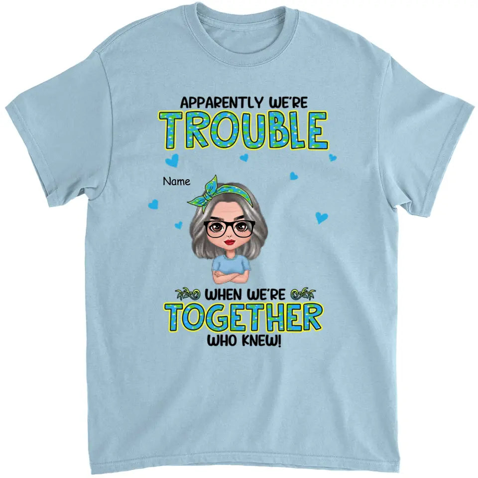 Get In Trouble Doll Grandma With Grandkids Personalized Shirt,Gift For Grandma