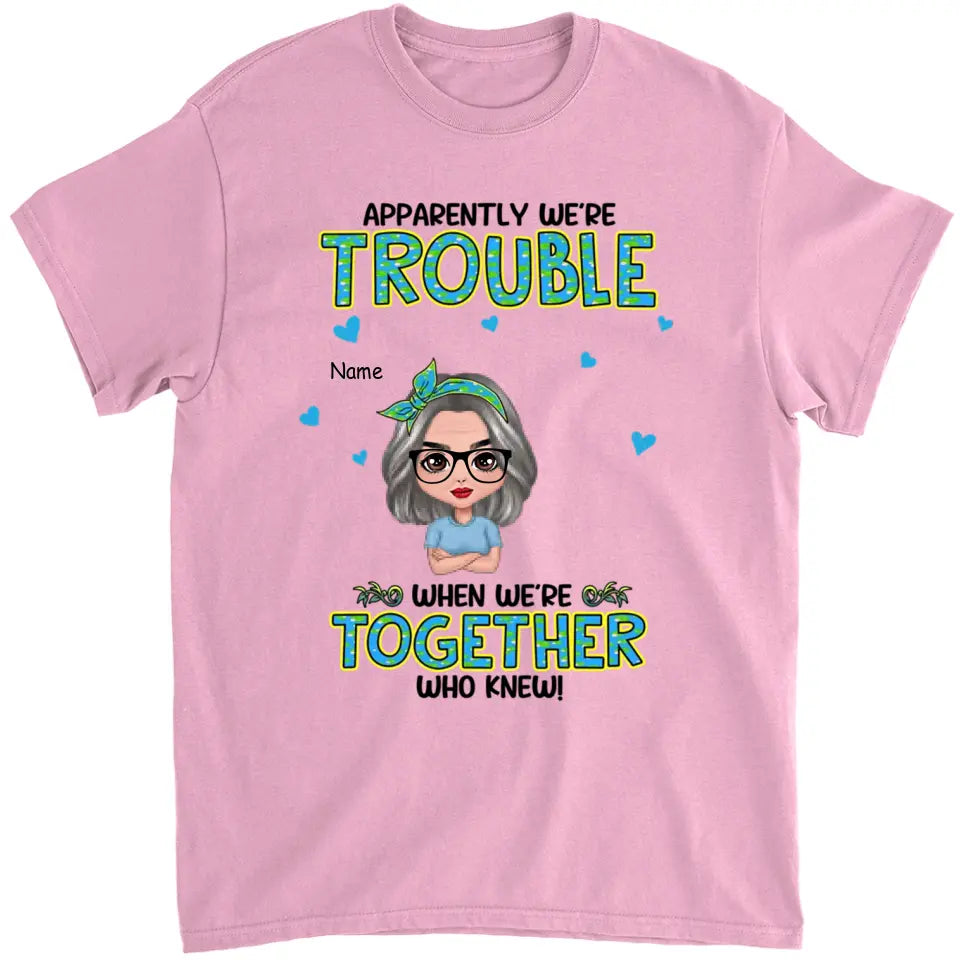 Get In Trouble Doll Grandma With Grandkids Personalized Shirt,Gift For Grandma