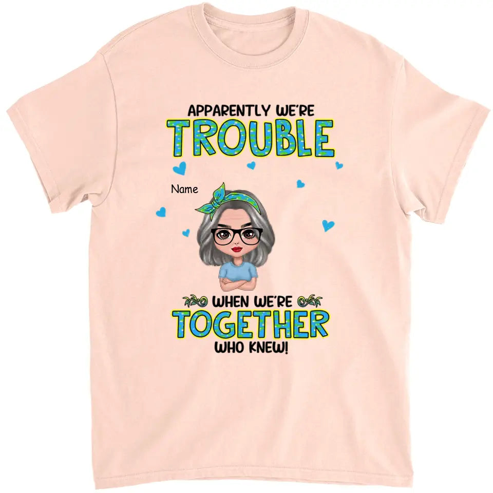 Get In Trouble Doll Grandma With Grandkids Personalized Shirt,Gift For Grandma