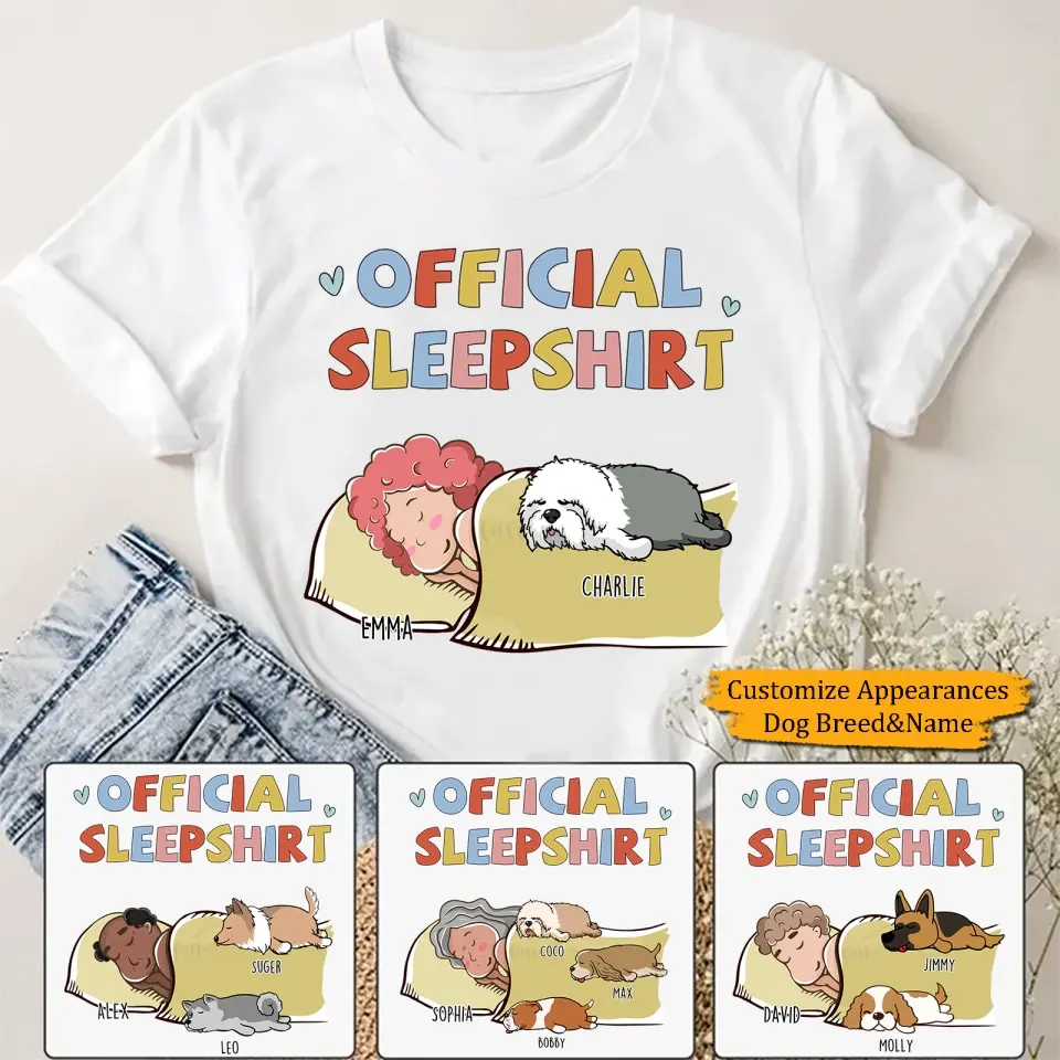 Sleeping Dog Sleepshirt - Personalized Custom Unisex T-Shirt,Hoodie