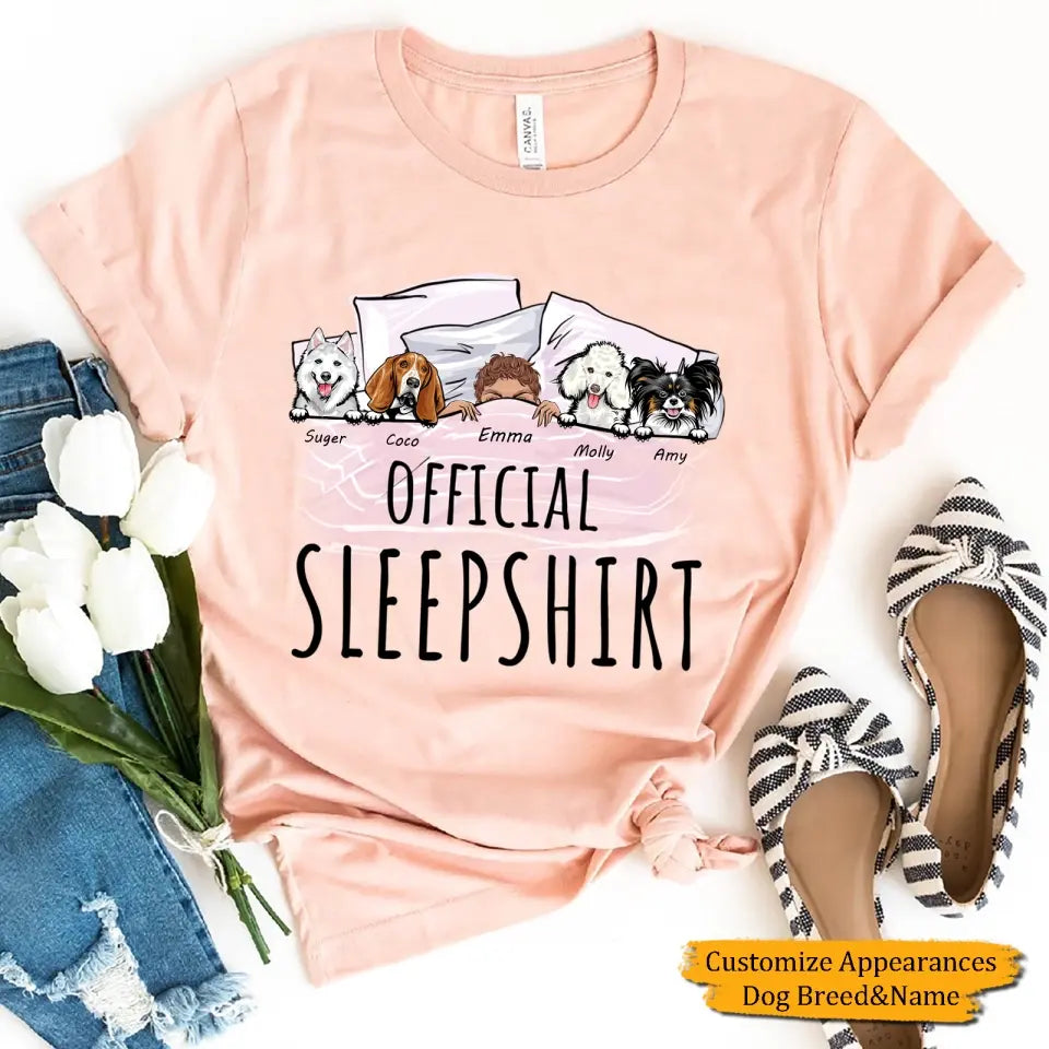 Official Sleepshirt - Personalized Dog Shirt - Gifts For Dog Mom, Dog Lovers