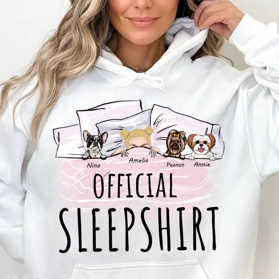 Official Sleepshirt - Personalized Dog Shirt - Gifts For Dog Mom, Dog Lovers