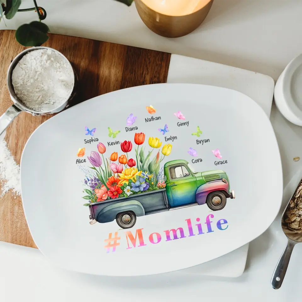 Truckload of Love from Mom Grandma - Personalized Family Custom Platter - Gift For Mom,Grandma