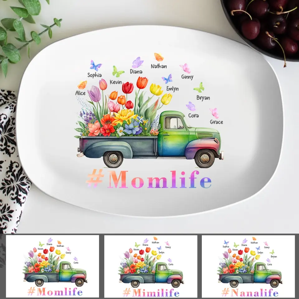 Truckload of Love from Mom Grandma - Personalized Family Custom Platter - Gift For Mom,Grandma