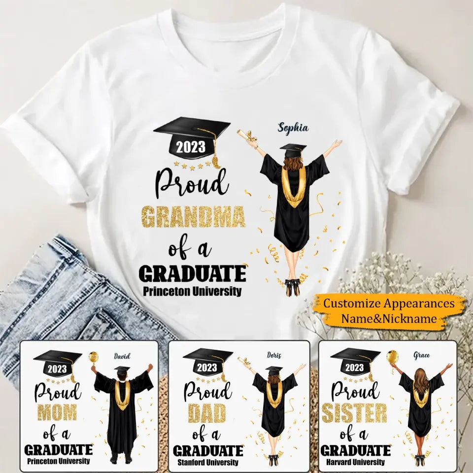 Proud Family Of A Graduate - Personalized Graduate T-Shirt Hoodie - Graduation Gift