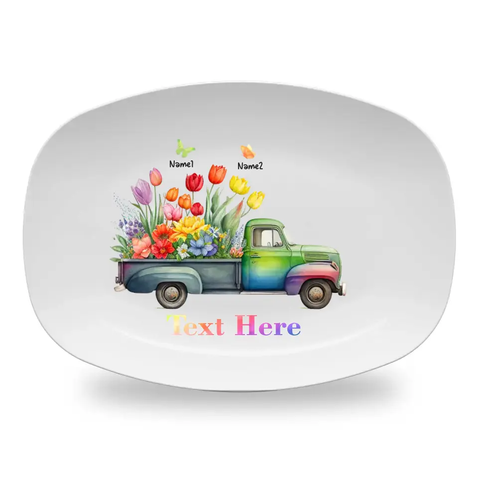 Truckload of Love from Mom Grandma - Personalized Family Custom Platter - Gift For Mom,Grandma