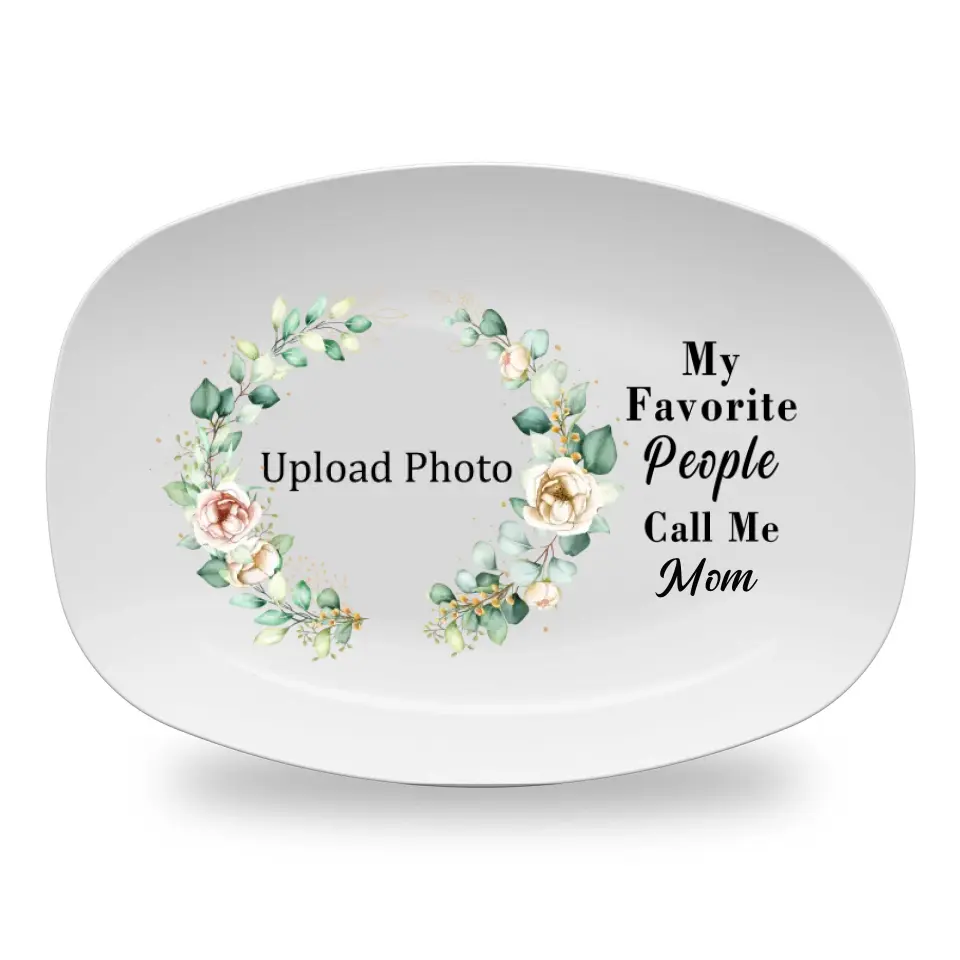 Mother's Day Gift - Custom Photo Text Personalized Platter - Gift For Mom,Grandma,Family