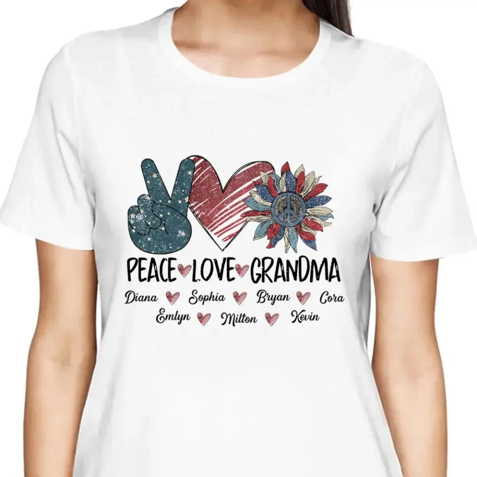 Peace Love Grandma - Personalized Truckloads of Love Art T-Shirt, Hoodie - Best Gift for Mother's Day