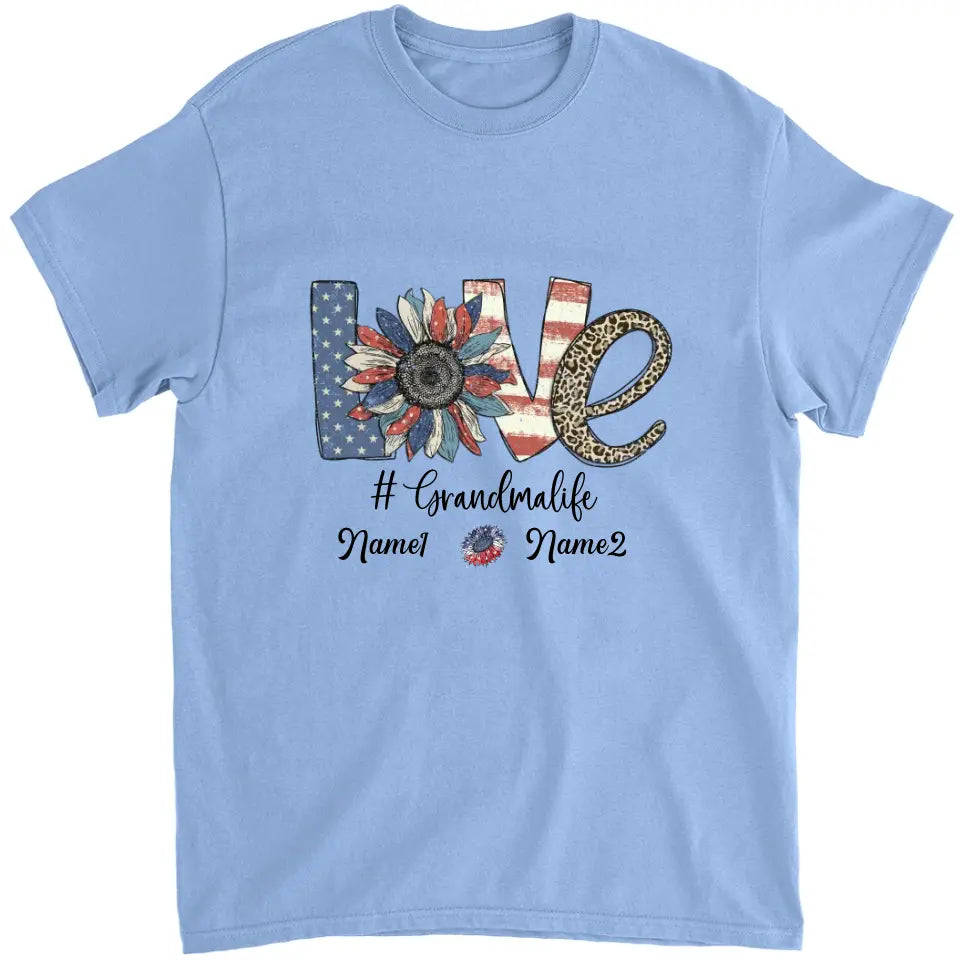 4th of July Grandma Shirt with Grandkids' Names - Best Gift for Mother's Day